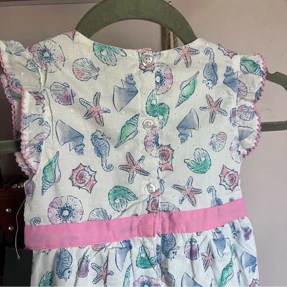 Sea shell pastel print ruffle dress - Picture 6 of 9